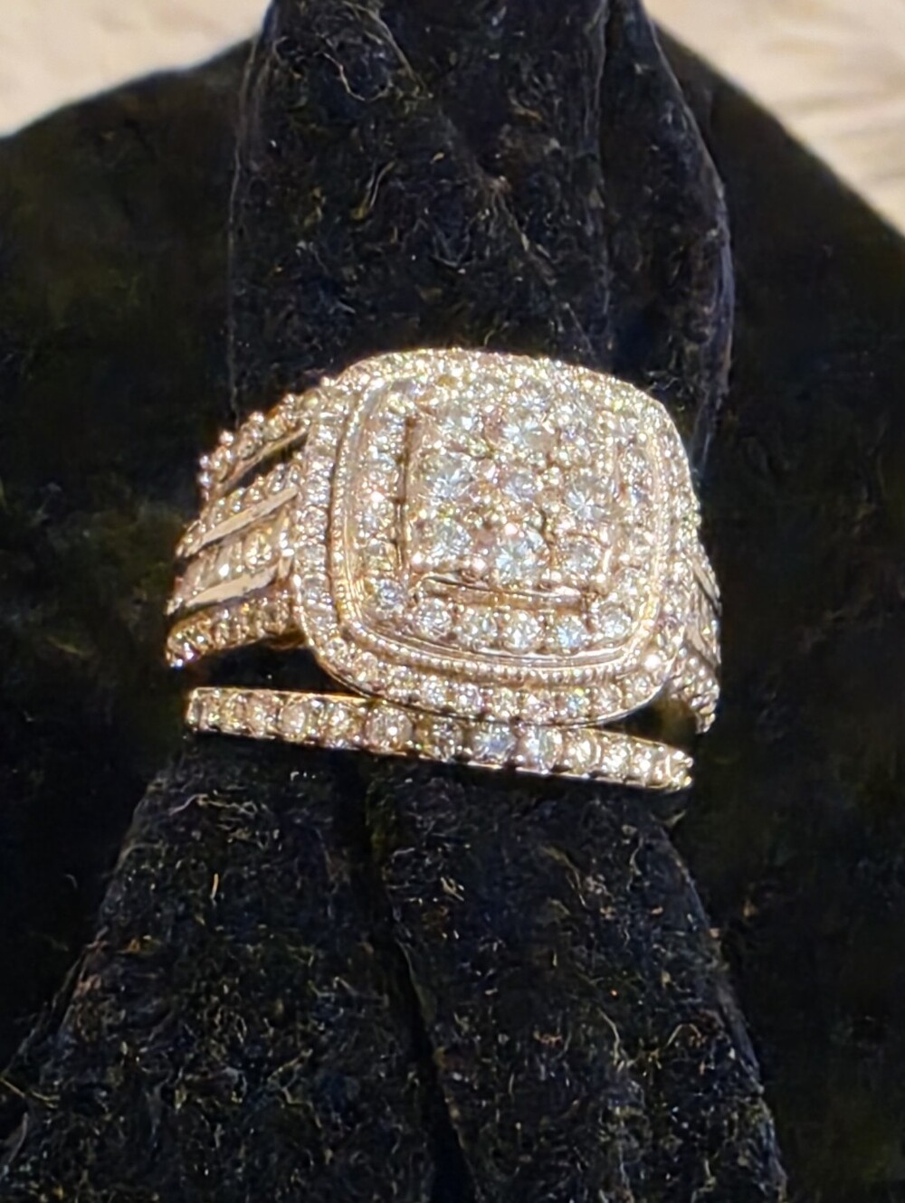 3- RINGS Soldered & Rhodium Dipped Lab-grown Diamonds Size 7